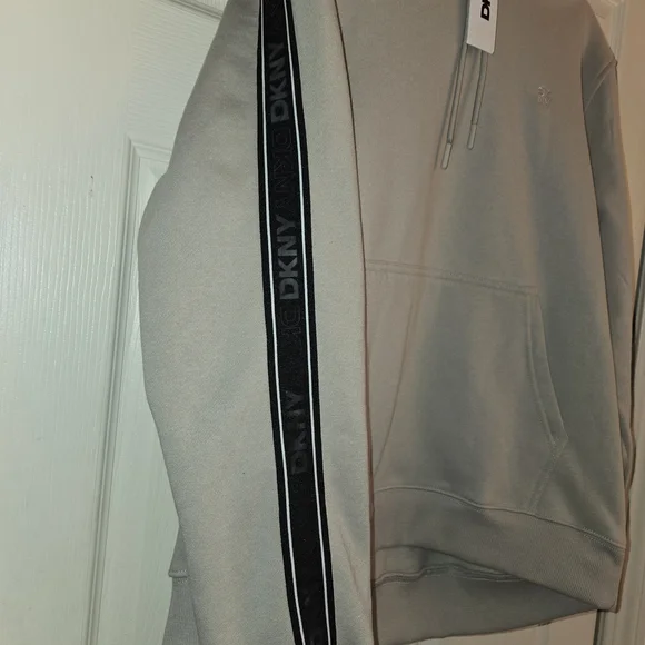 DKNY Men's Gray Hoodie Sweater - Picture 2 of 6